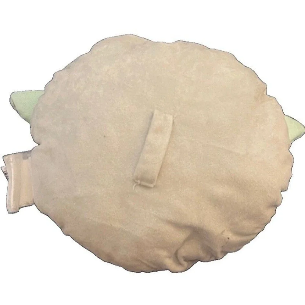 Star Wars Grogu Round Plush Throw Pillow Gray/Green 100% Polyester **See Desc**